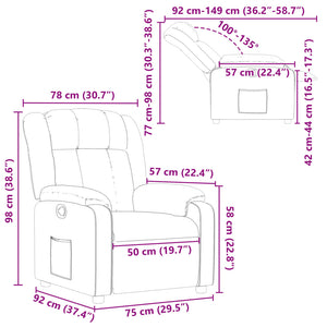 Fauteuil inclinable Noir Similicuir