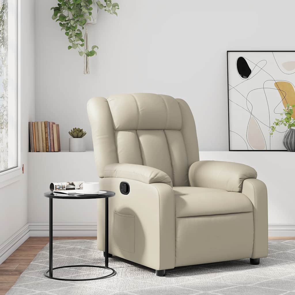 Fauteuil inclinable Crème Similicuir