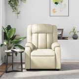 Fauteuil inclinable de massage Crème Similicuir
