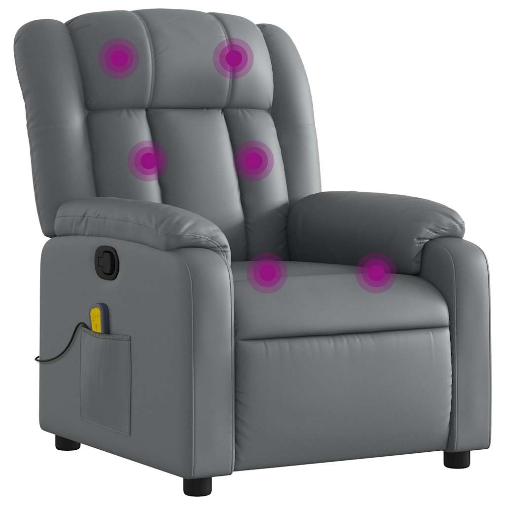 Fauteuil de massage inclinable Gris Similicuir