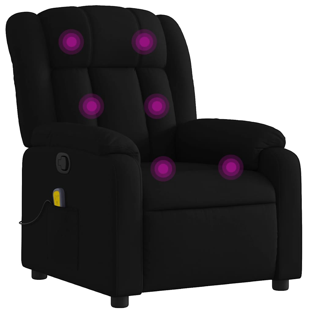 Fauteuil de massage inclinable Noir Tissu