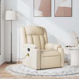 Fauteuil de massage inclinable Crème Tissu
