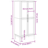 Garde-robe FLORO cire marron 77x53x171 cm bois massif de pin