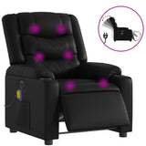 Fauteuil de massage inclinable électrique noir similicuir