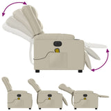 Fauteuil de massage inclinable électrique crème similicuir