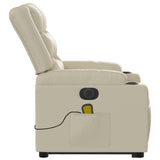 Fauteuil inclinable de massage électrique crème similicuir