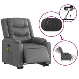 Fauteuil inclinable de massage électrique gris similicuir