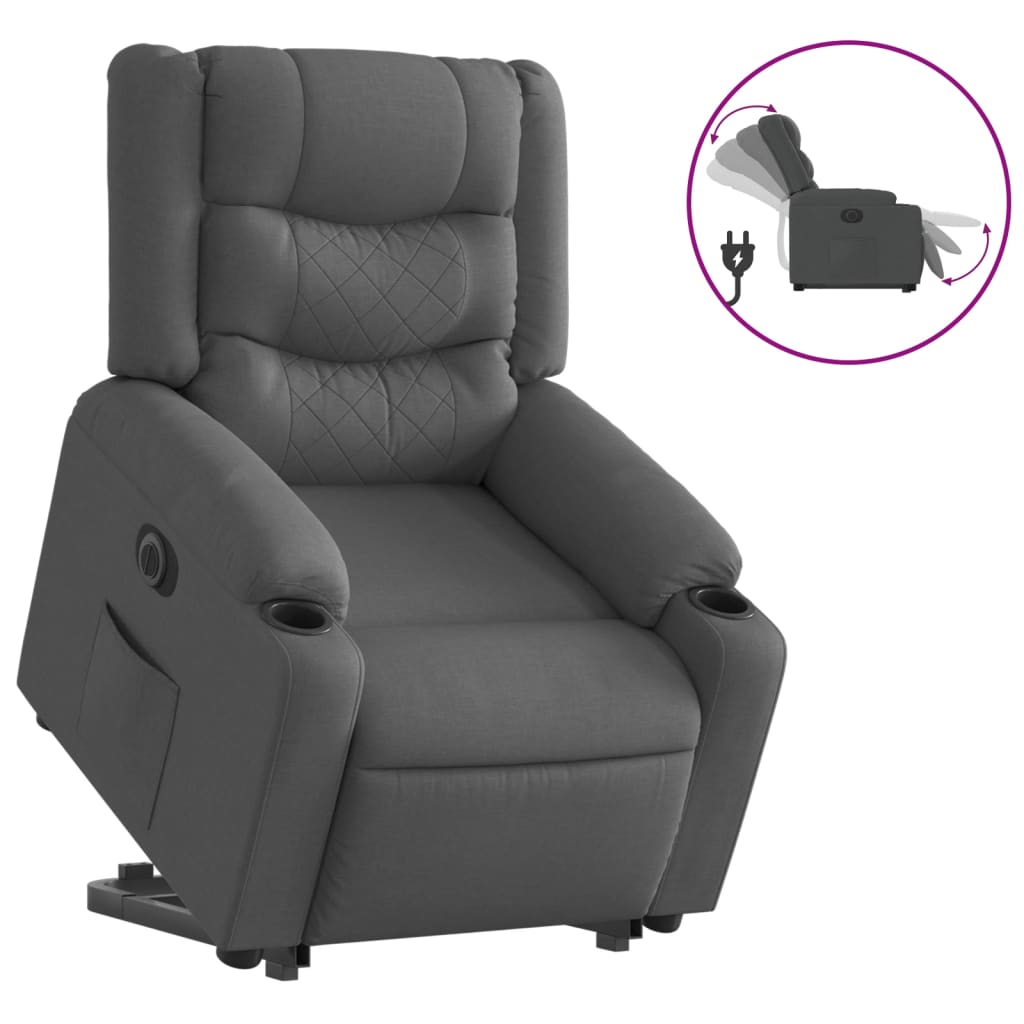 Fauteuil inclinable électrique gris foncé tissu