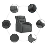 Fauteuil inclinable électrique gris foncé tissu