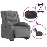 Fauteuil inclinable de massage électrique Gris foncé Tissu