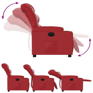 Fauteuil inclinable électrique Rouge Similicuir