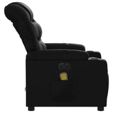 Fauteuil de massage inclinable électrique noir similicuir