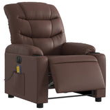 Fauteuil de massage inclinable électrique marron similicuir