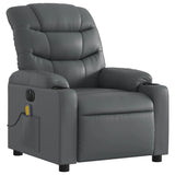 Fauteuil de massage inclinable électrique gris similicuir
