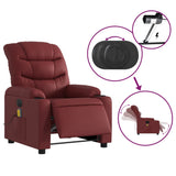 Fauteuil de massage inclinable électrique rouge bordeaux