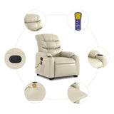 Fauteuil inclinable de massage Crème Similicuir