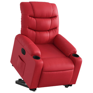 Fauteuil inclinable électrique rouge similicuir
