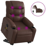 Fauteuil inclinable de massage électrique marron similicuir
