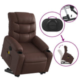 Fauteuil inclinable de massage électrique marron similicuir