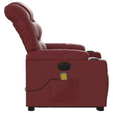Fauteuil inclinable de massage électrique rouge bordeaux