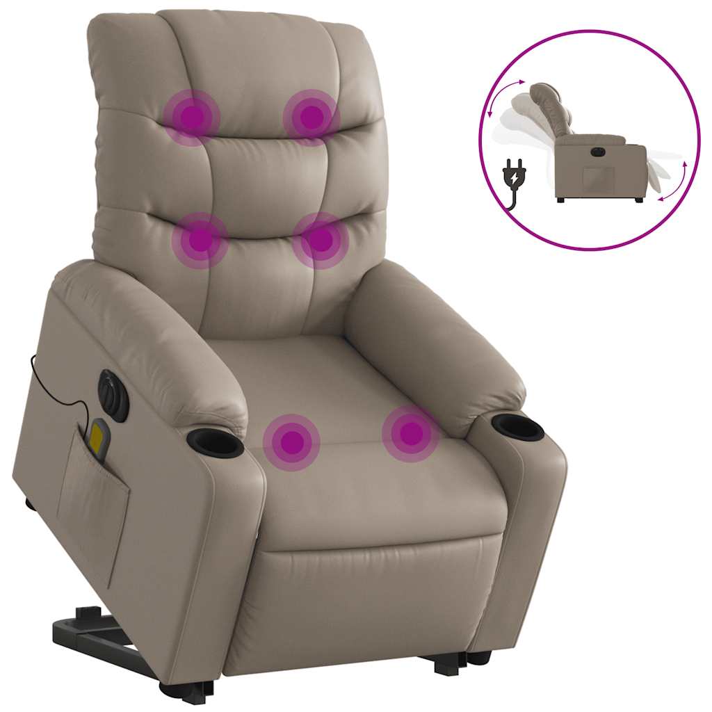 Fauteuil inclinable de massage électrique cappuccino similicuir