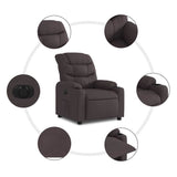 Fauteuil inclinable électrique Marron foncé Tissu