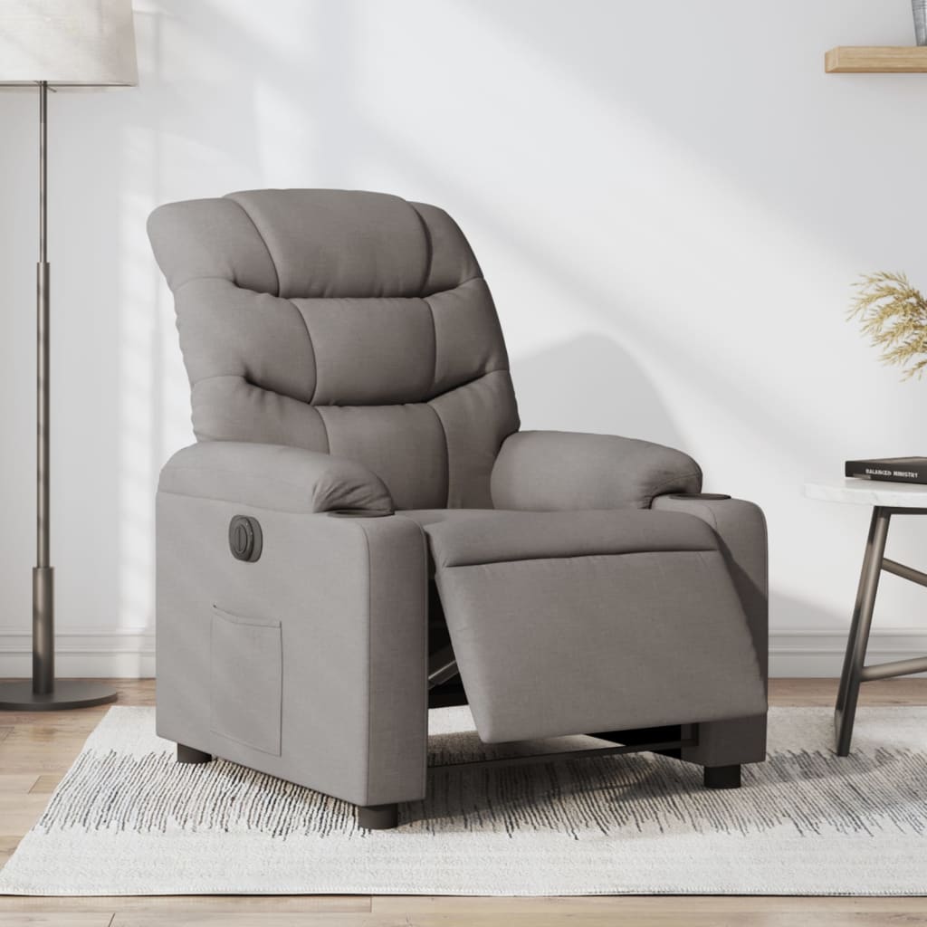 Fauteuil inclinable électrique Taupe Tissu