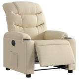 Fauteuil inclinable électrique Crème Tissu