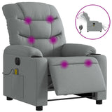 Fauteuil de massage inclinable électrique gris clair tissu
