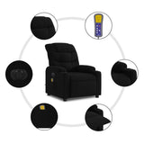 Fauteuil de massage inclinable électrique Noir Tissu
