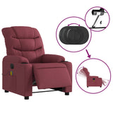Fauteuil de massage inclinable électrique Rouge bordeaux Tissu