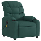 Fauteuil de massage inclinable électrique Vert foncé Tissu