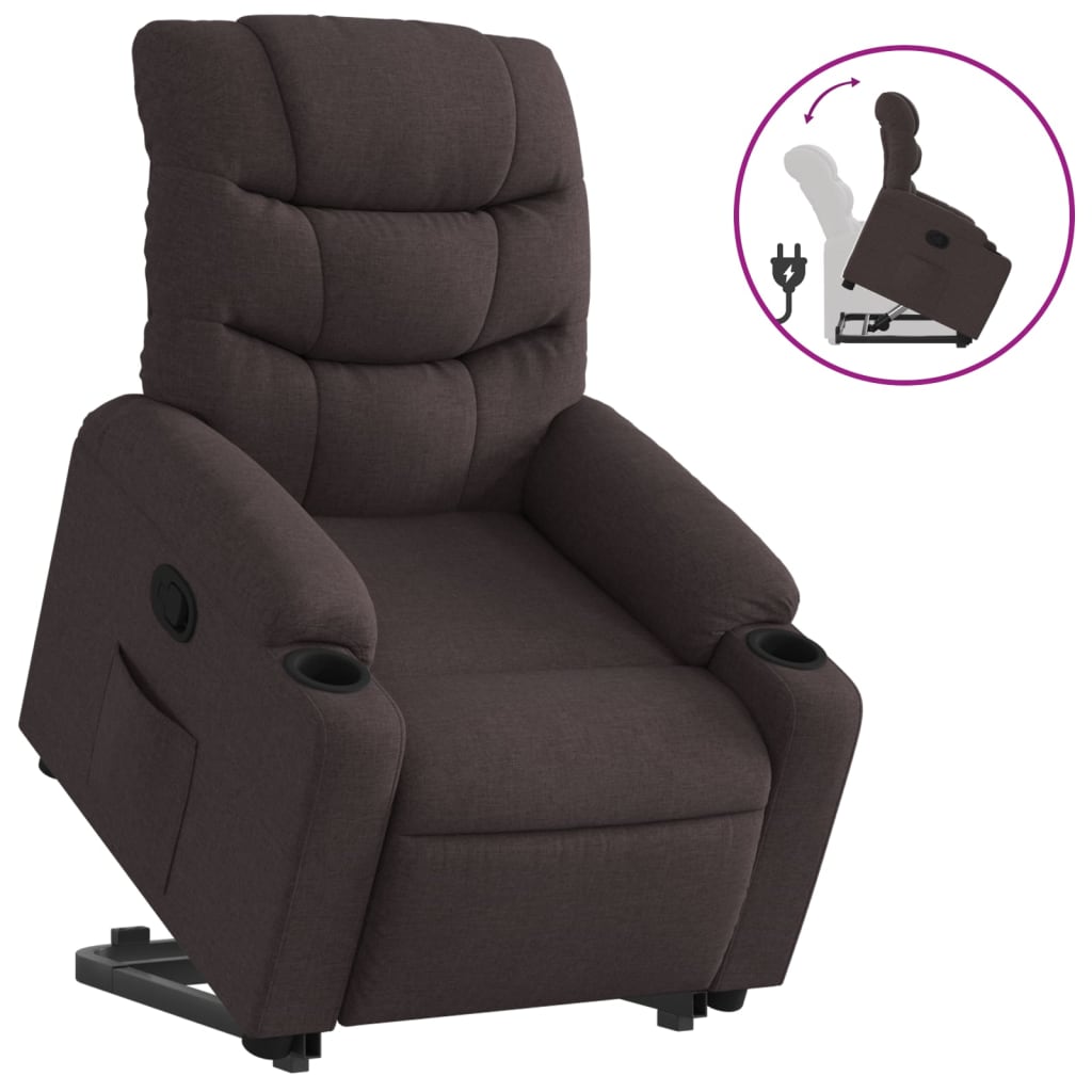 Fauteuil inclinable marron foncé tissu