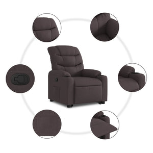Fauteuil inclinable marron foncé tissu