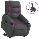 Fauteuil de massage inclinable Gris foncé Tissu