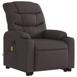 Fauteuil inclinable de massage Marron foncé Tissu
