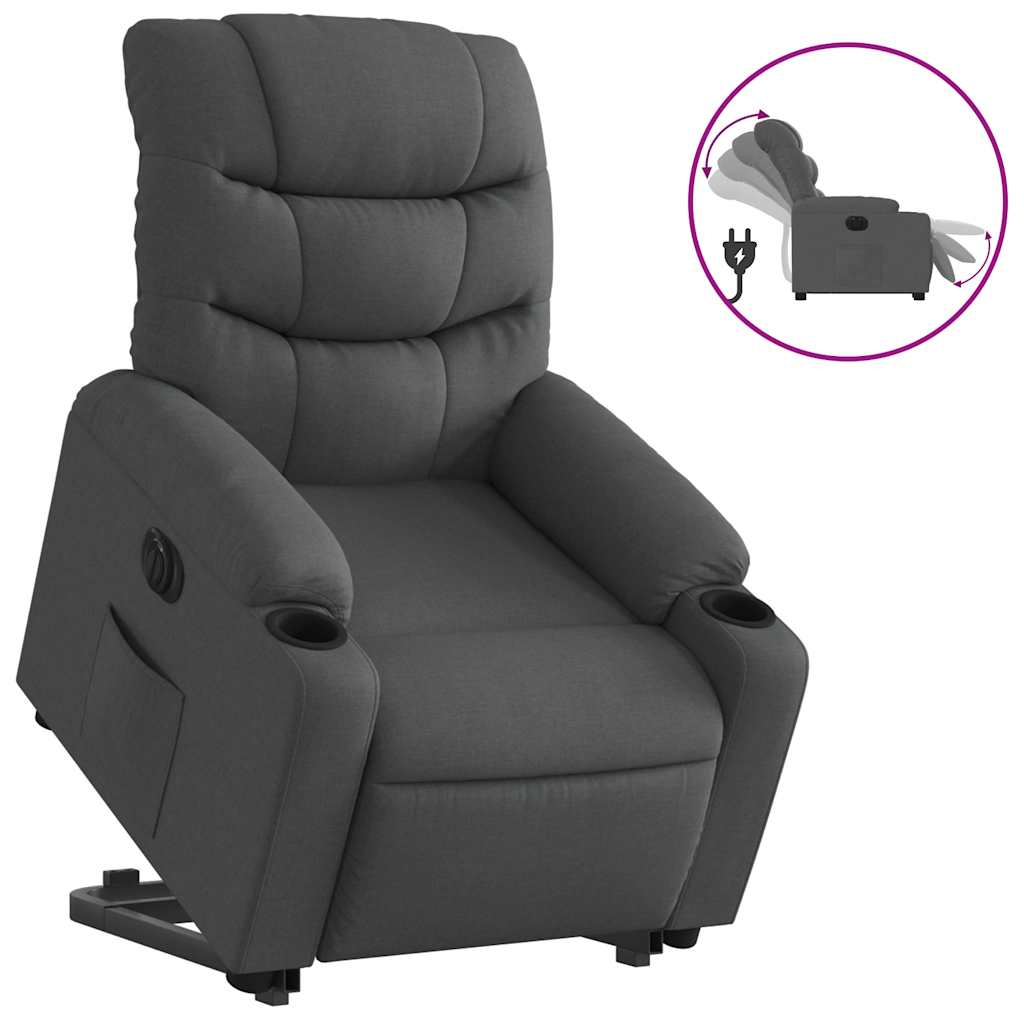 Fauteuil inclinable électrique gris foncé tissu