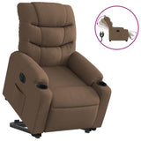 Fauteuil inclinable électrique marron tissu