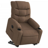 Fauteuil inclinable électrique marron tissu