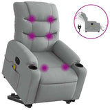 Fauteuil inclinable de massage électrique Gris clair Tissu