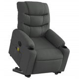 Fauteuil inclinable de massage électrique Gris foncé Tissu
