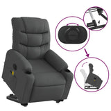 Fauteuil inclinable de massage électrique Gris foncé Tissu