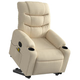 Fauteuil inclinable de massage électrique Crème Tissu