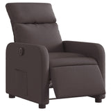 Fauteuil inclinable électrique Marron foncé Tissu
