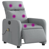 Fauteuil de massage inclinable électrique gris clair tissu