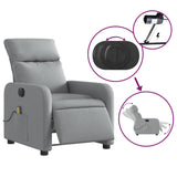 Fauteuil de massage inclinable électrique gris clair tissu