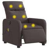 Fauteuil de massage inclinable électrique Marron foncé Tissu