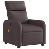 Fauteuil de massage inclinable électrique Marron foncé Tissu