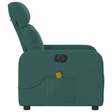 Fauteuil de massage inclinable électrique Vert foncé Tissu