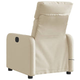 Fauteuil inclinable de massage électrique crème tissu